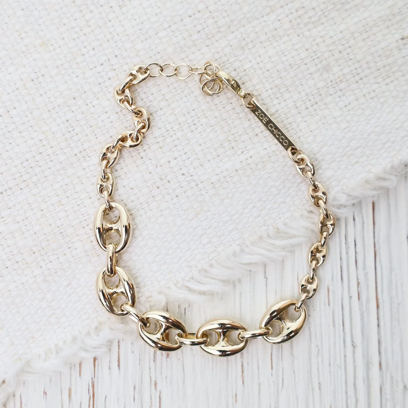 14k Mariner Station Chain Bracelet