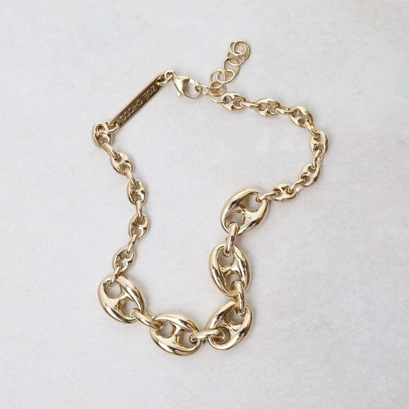 14k Mariner Station Chain Bracelet