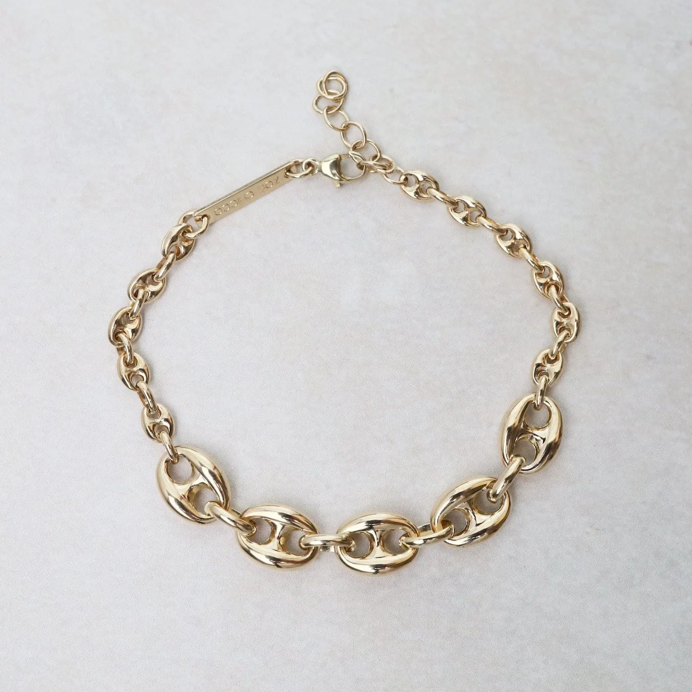 14k Mariner Station Chain Bracelet