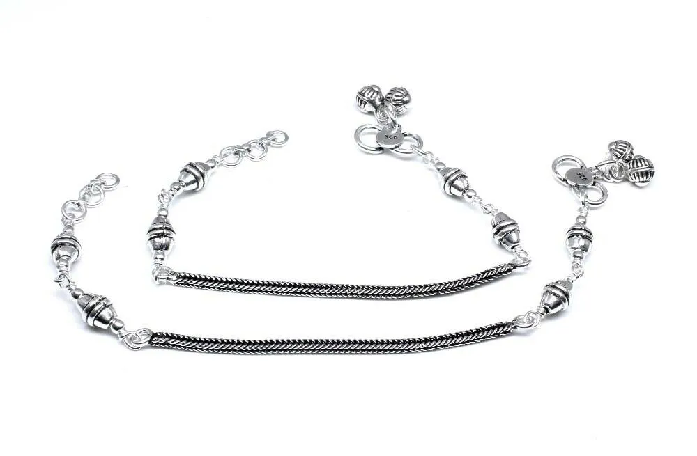 925 Silver Jewelry Kids Anklets 6.5"