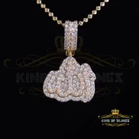 925 Sterling Yellow Silver Special Offer@ ALLAH Pendant 3.14ct Cubic Zirconia