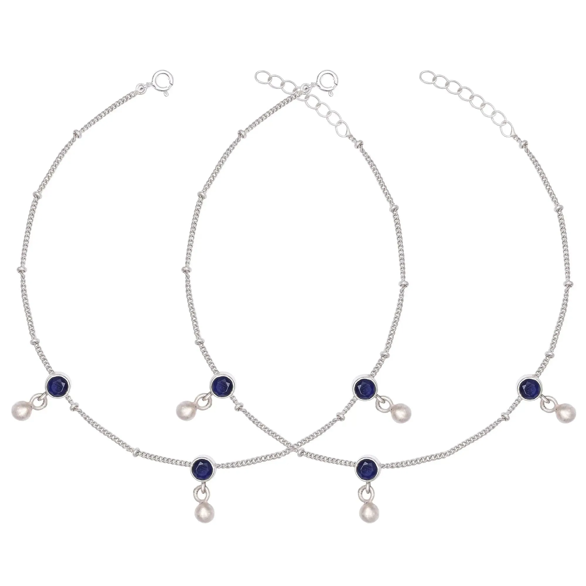 Blue Zircon Silver 92.5 anklet