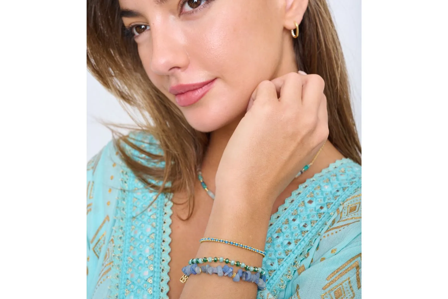 Braid Blue Gold Bracelet