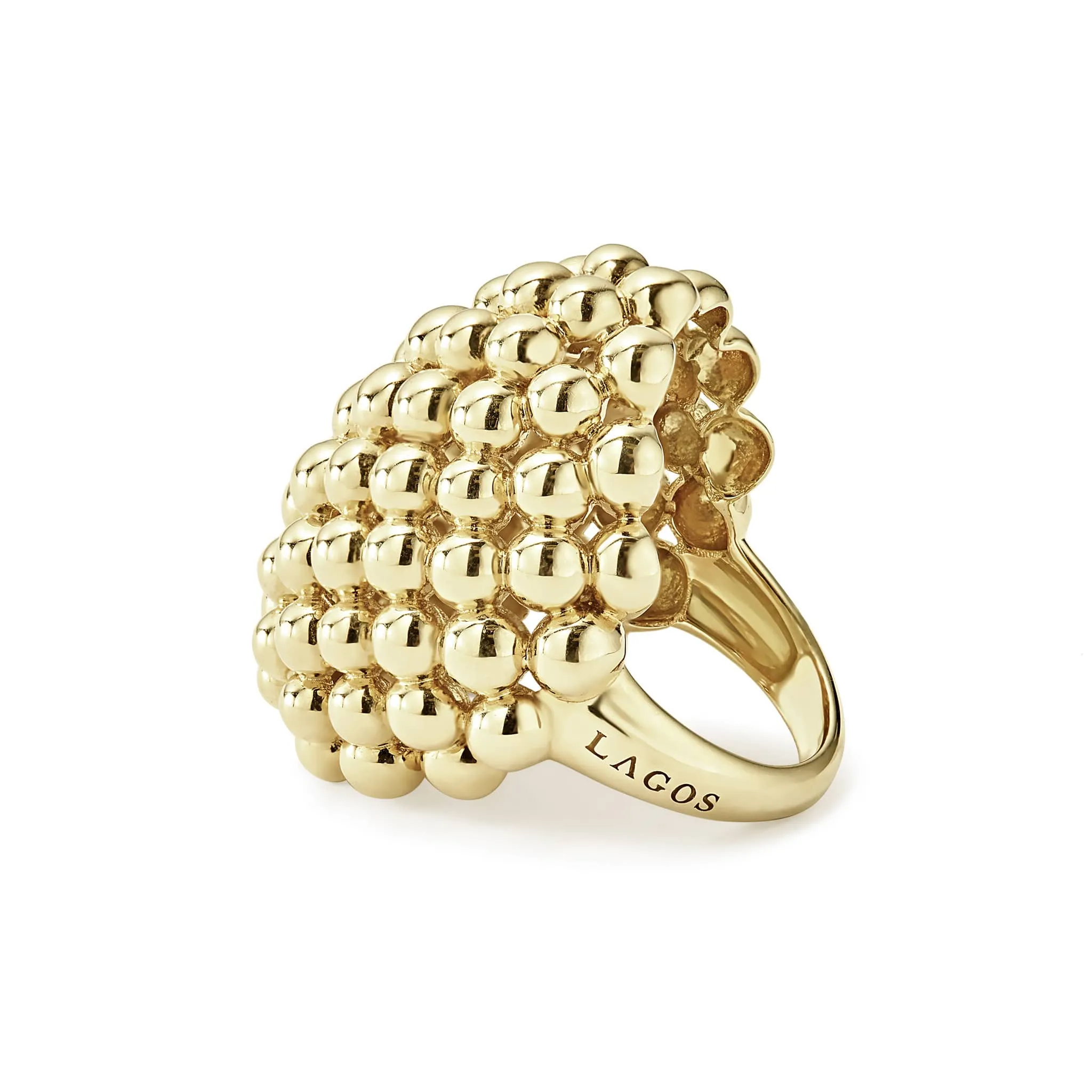 Caviar Gold 18K Gold Oval Statement Ring