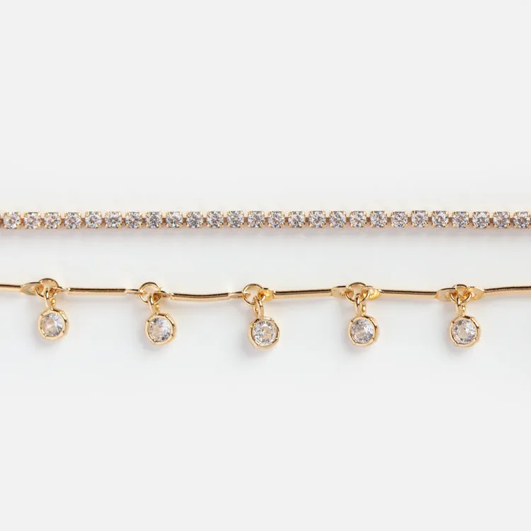 Crystal Droplet and Tennis Bracelet Set