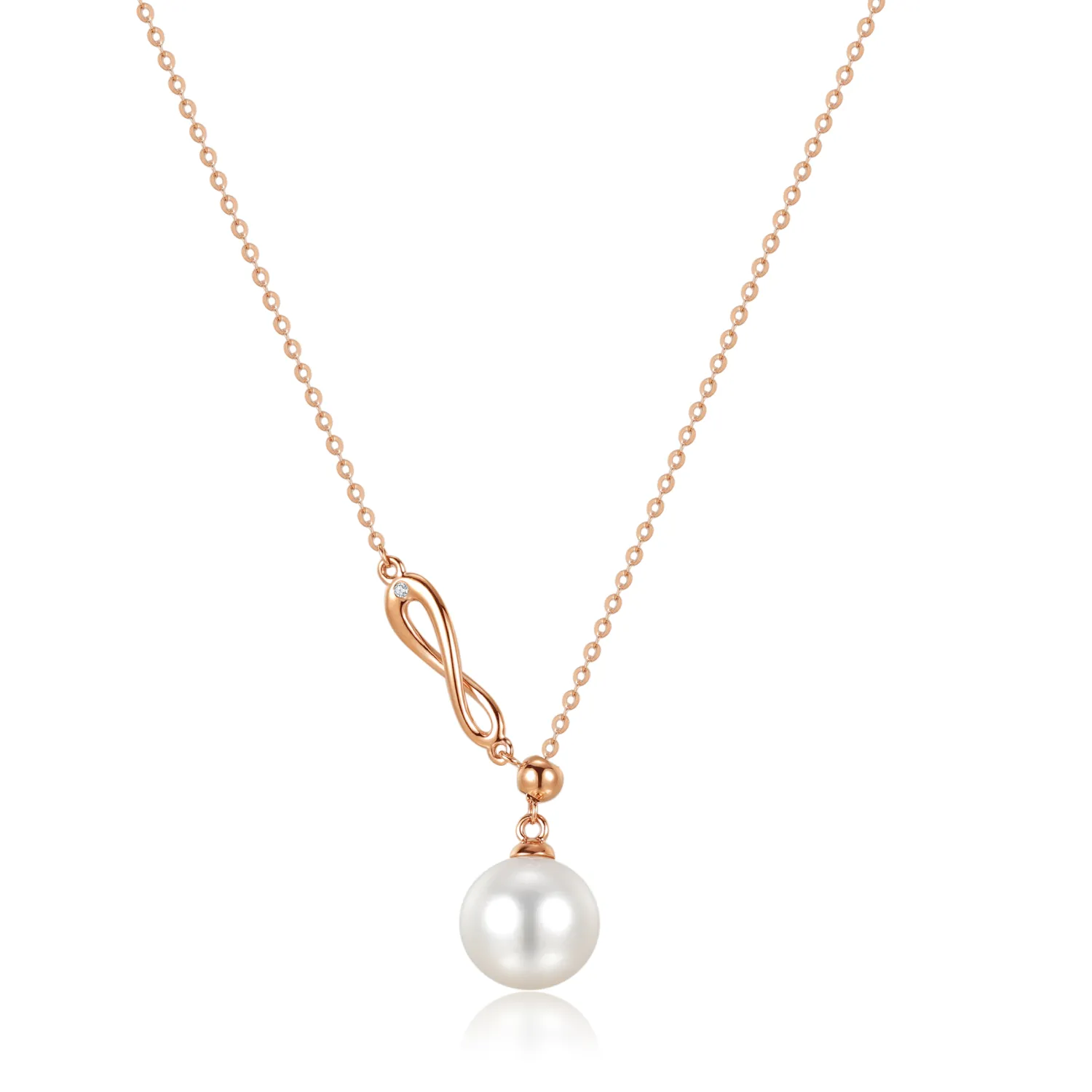 Diamond "Ouroboros" Freshwater Pearls Necklace