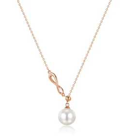 Diamond "Ouroboros" Freshwater Pearls Necklace