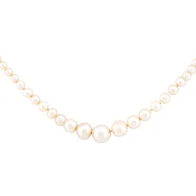 Edwardian Natural Pearl 14K Yellow Gold Necklace