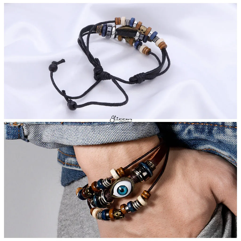 Evil Eye Multilayer Leather Bracelet