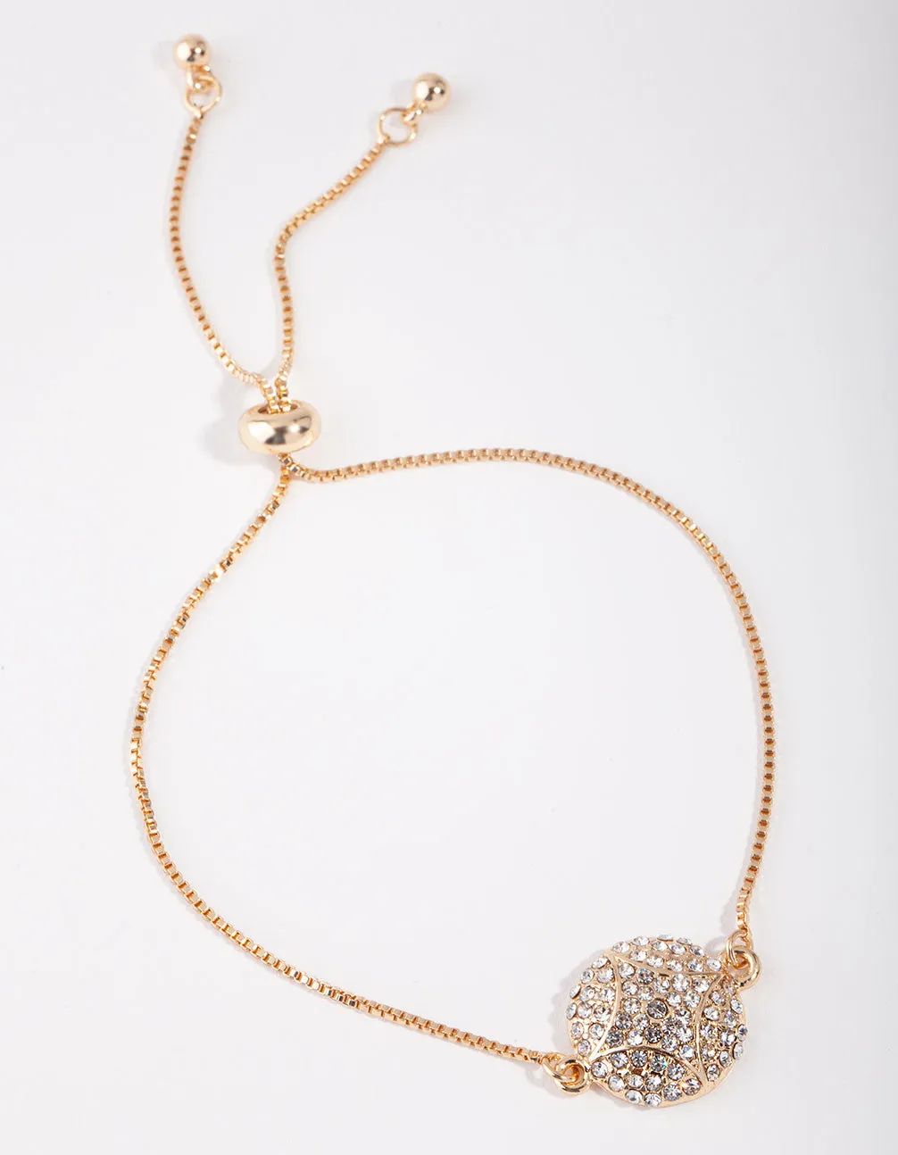 Gold Pave Circle Toggle Bracelet