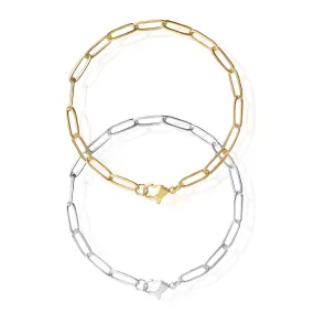Large Paperclip Bracelet in Gold and Silver