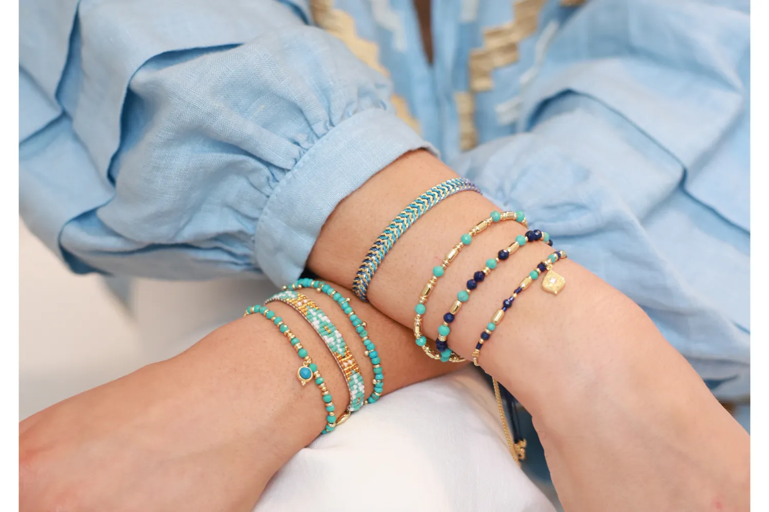 Matira Aqua Beaded Friendship Bracelet