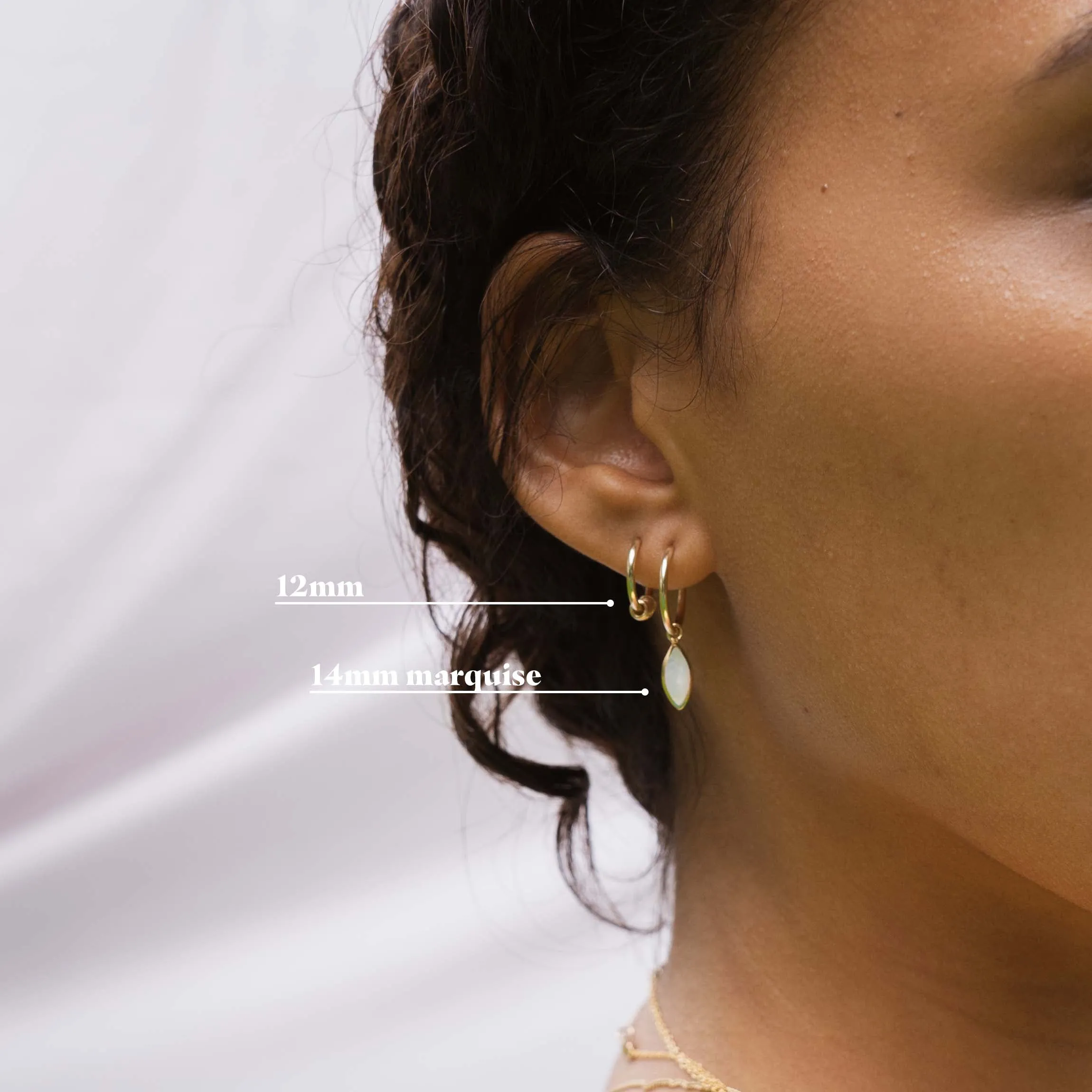 Mother of Pearl pendant earring gold filled