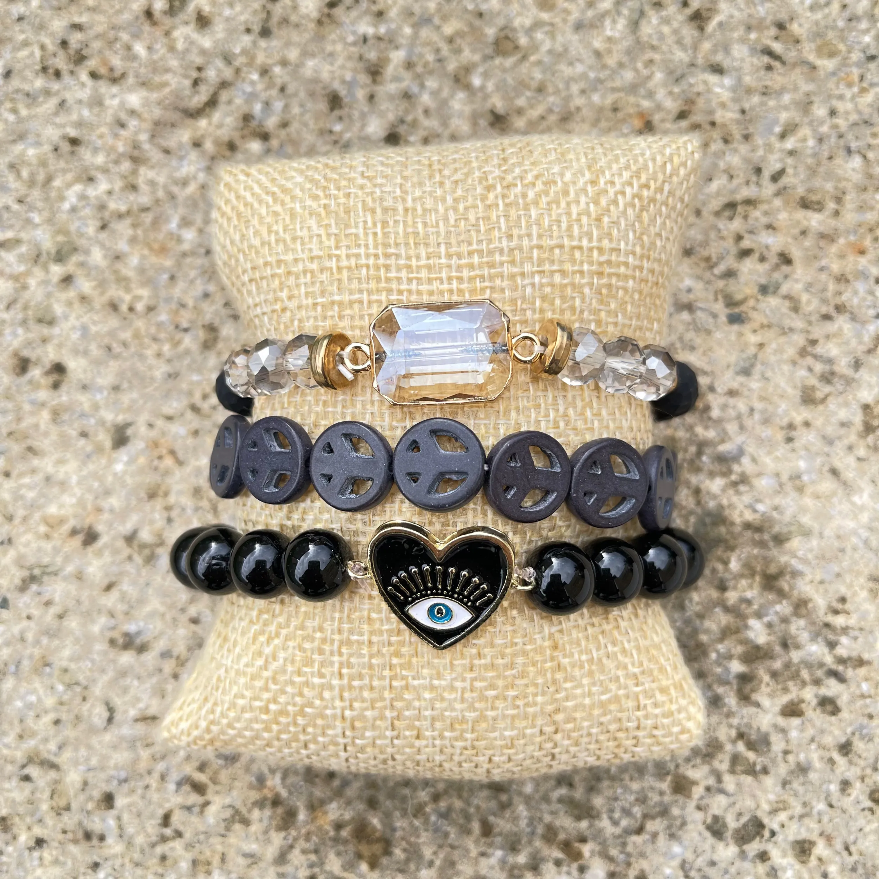 Peace Set of 3 Boho Bracelets