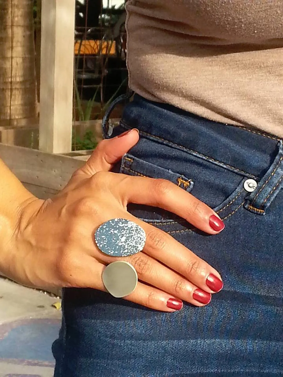 Pebbles Ring Alpaca Patina