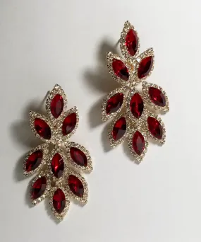 Red Stone Drop Earrings