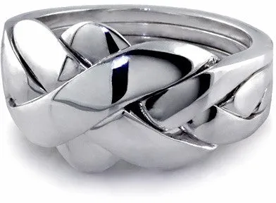 Retired UNISEX 4 band STERLING SILVER Puzzle Ring 4BDS