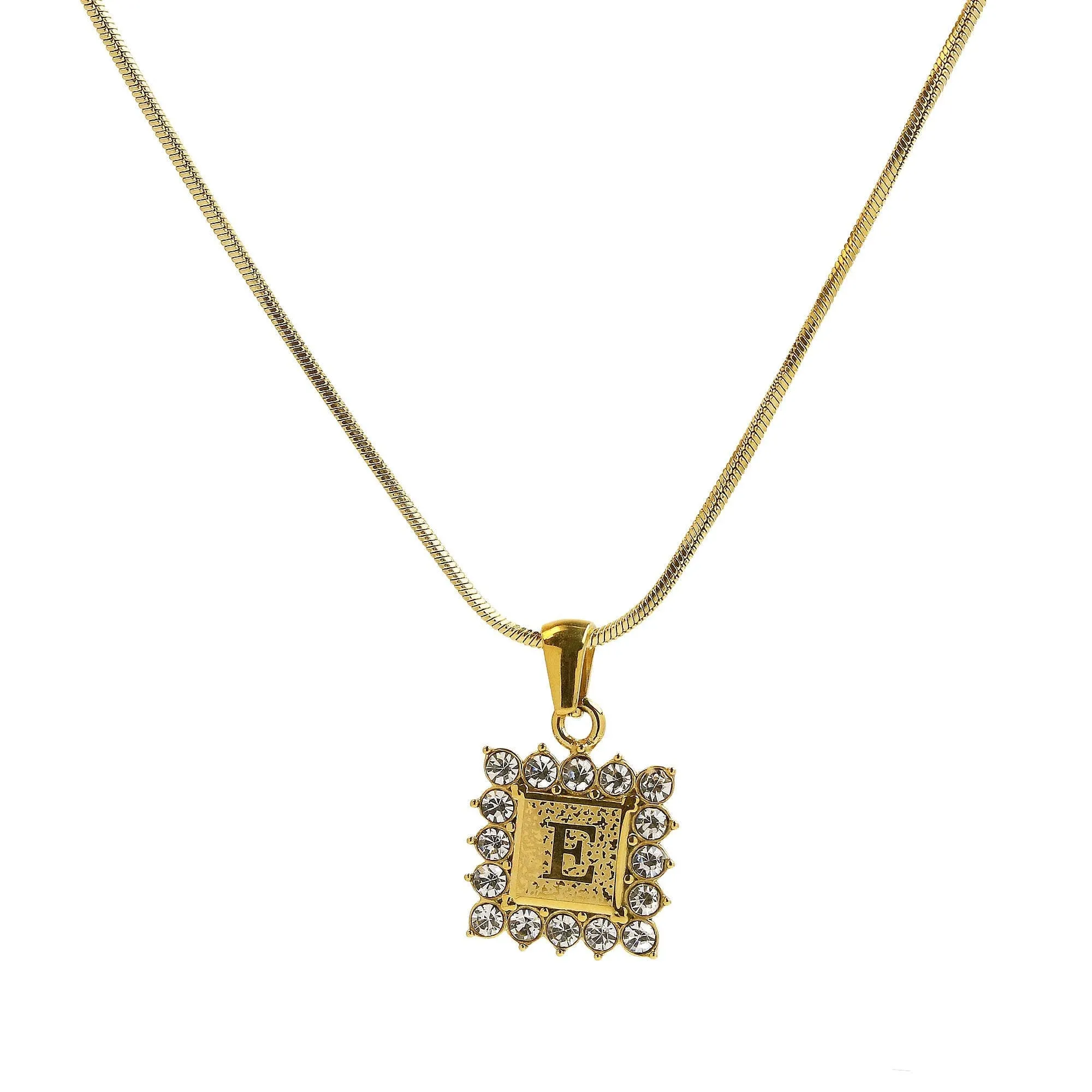 Square Gold Filled Initial Necklace