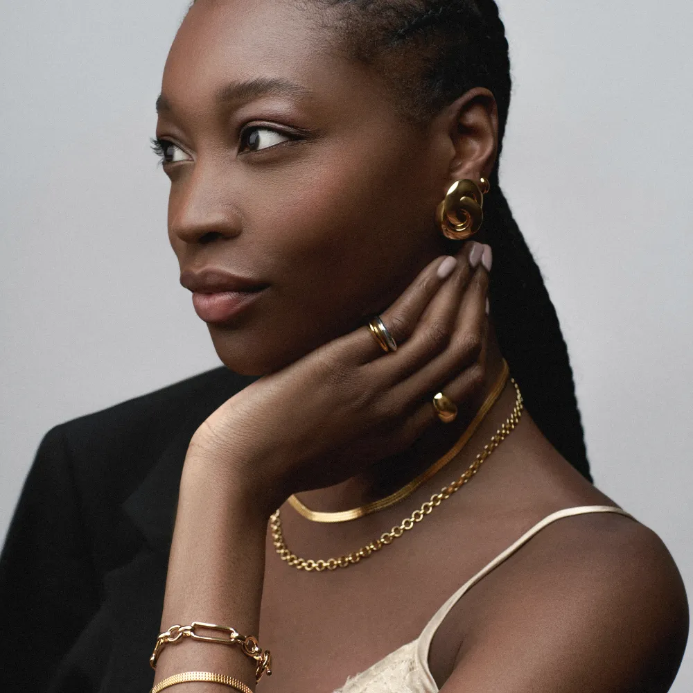 Statement Stud Interlocking Earrings