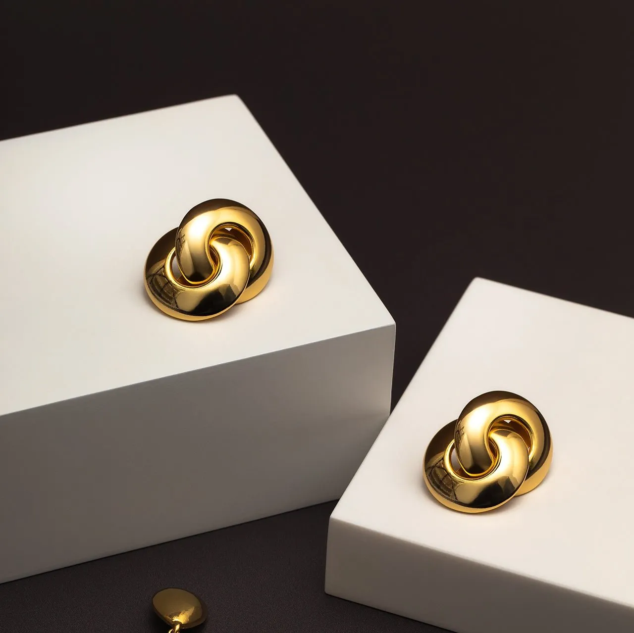 Statement Stud Interlocking Earrings