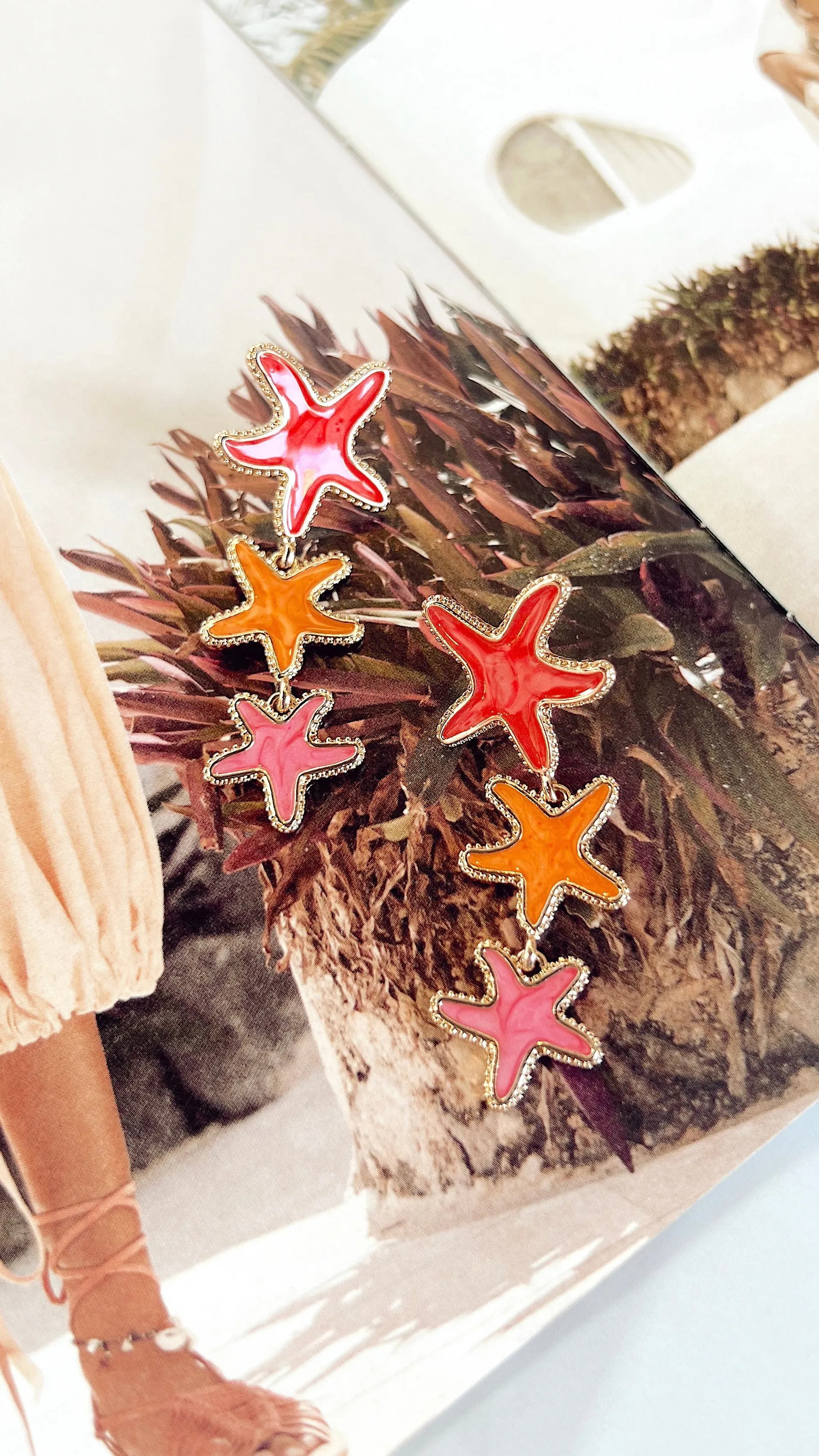 The Coral Star Fish Earring