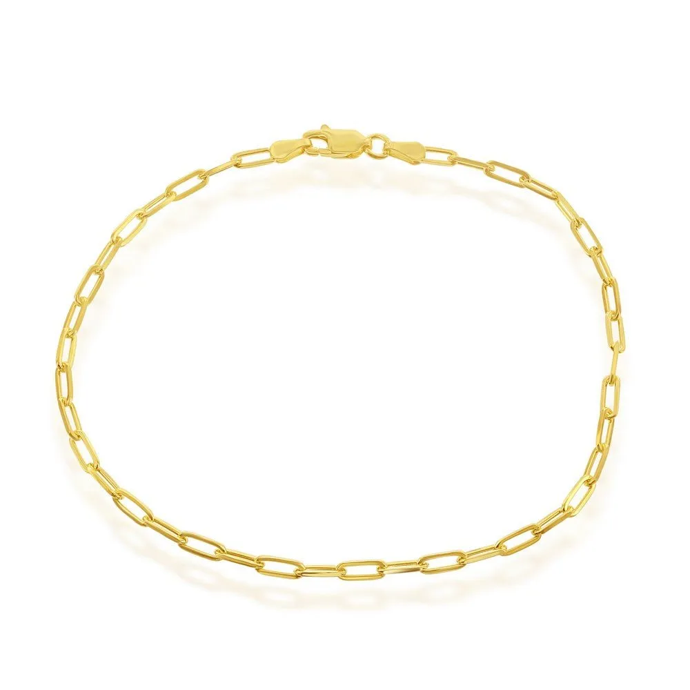 YGP Sterling 10" Paperclip  Ankle Bracelet