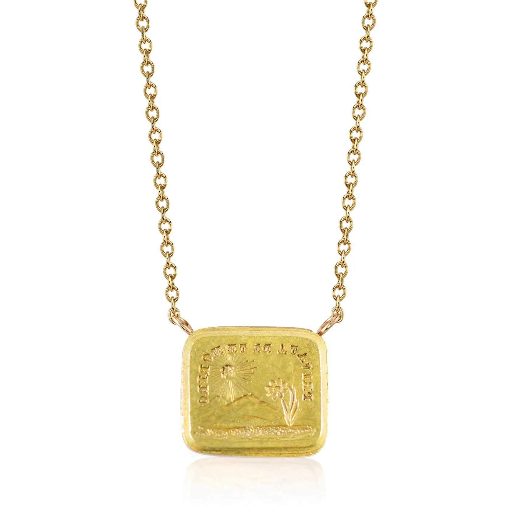 You are Needed / Nothing Without Thee Motto Necklace with Diamond