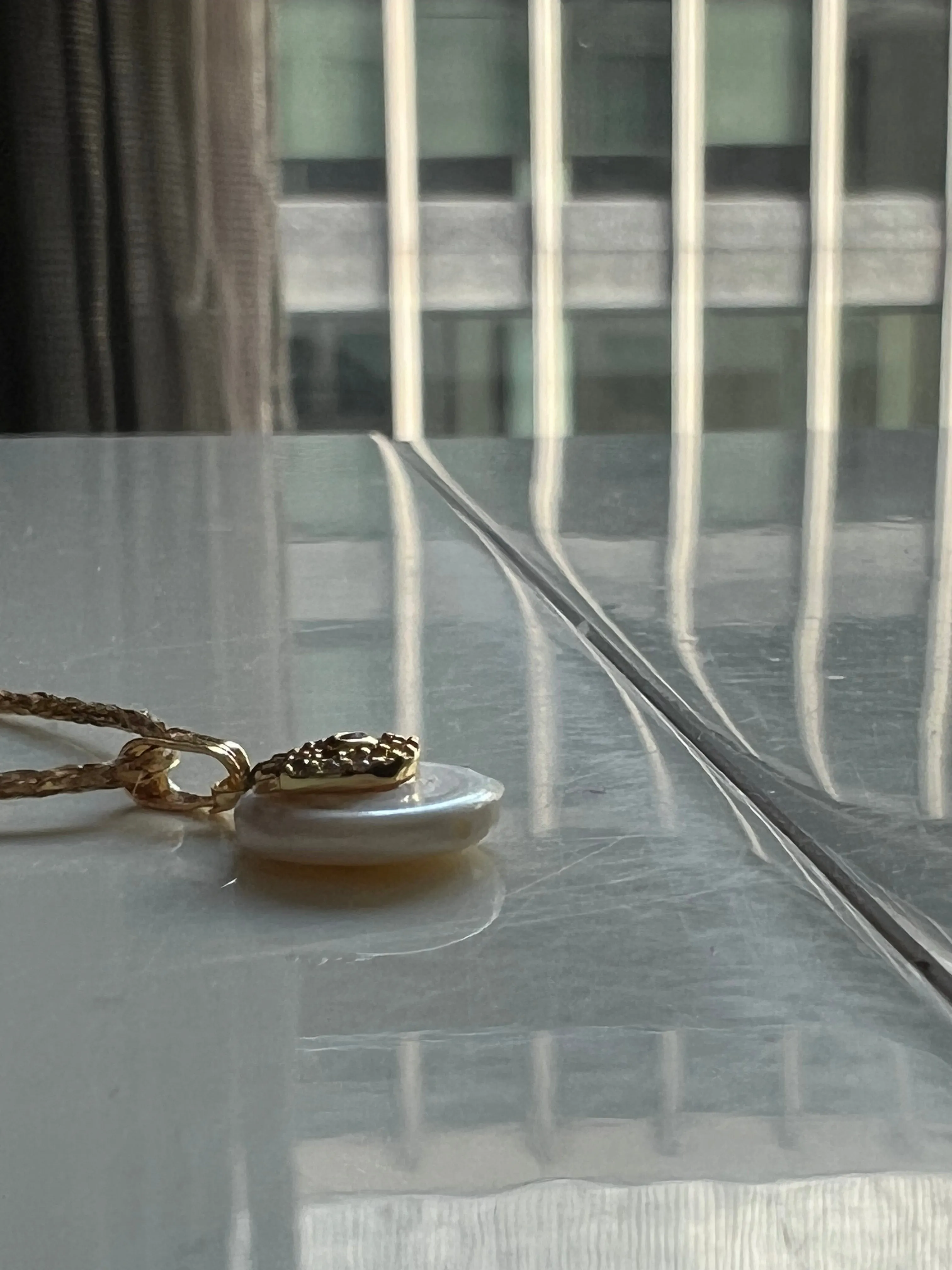 Zircon Eye Baroque Pearl Necklace